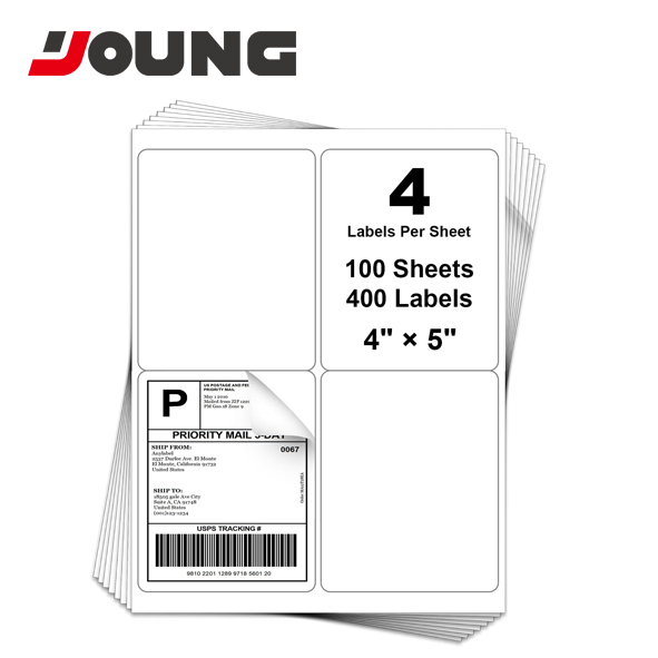 500 Sheets 2000 Labels 4x5 Shipping Labe