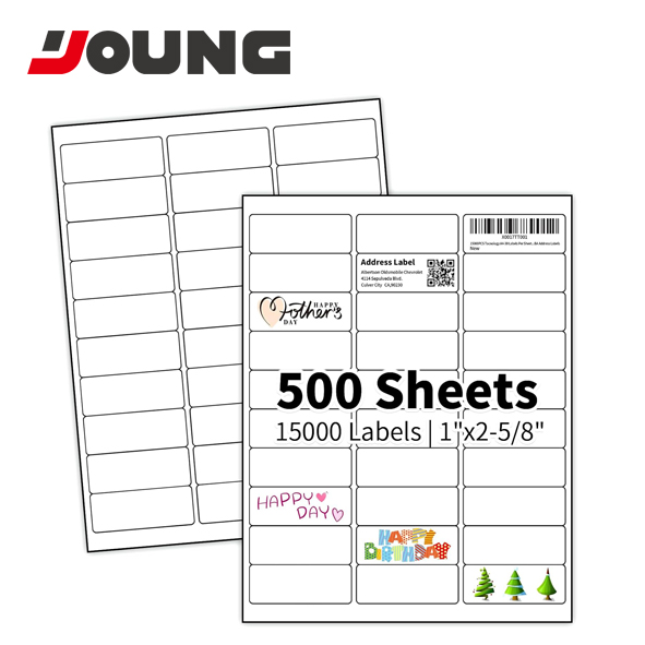 500 Sheets 15000 Labels 30-up 1" x 
